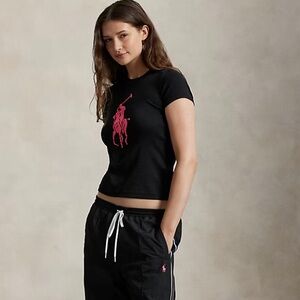 NWOT Polo Ralph Lauren Pink Pony Cotton Crewneck Tee size Small